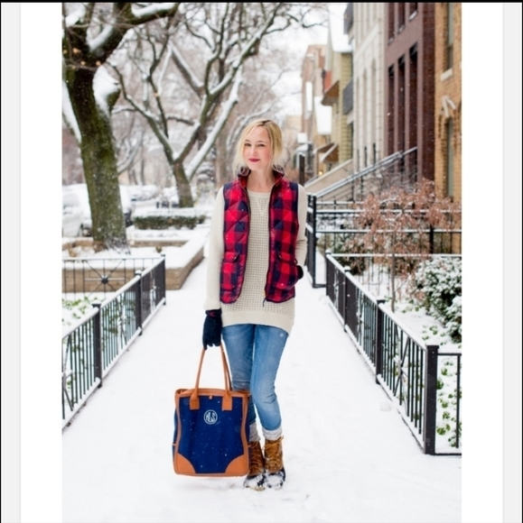 J. Crew Red and Black Plaid Vest - Picture 3 of 13